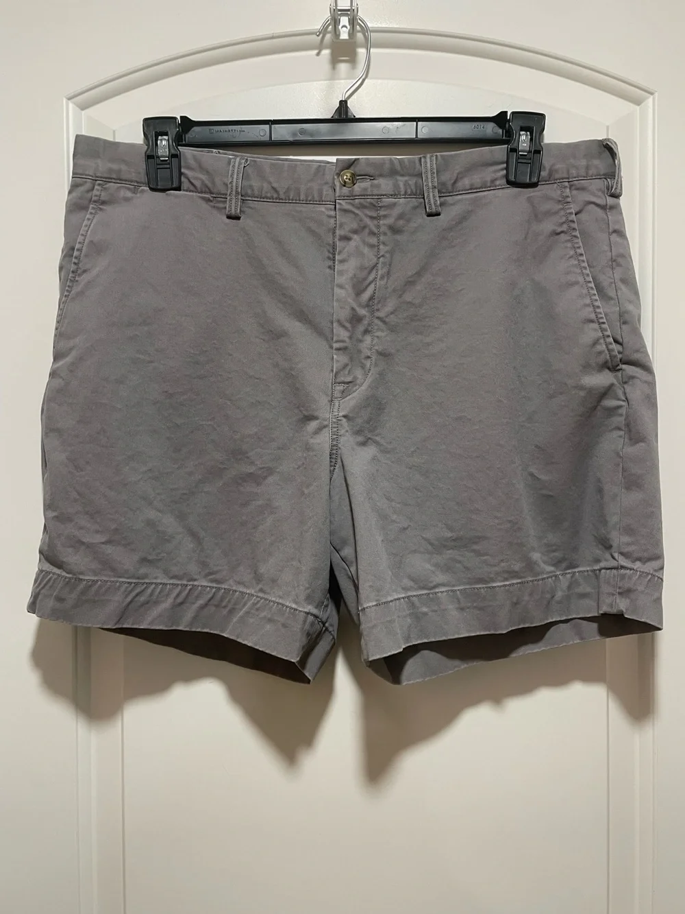Polo Ralph Lauren Mens Sz 36 5” Gray Flat-Front Stretch Classic Fit Chino Shorts